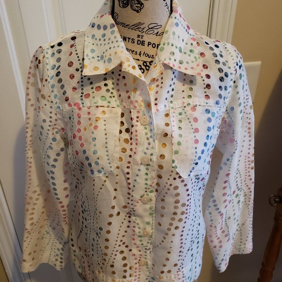 Bamboo Traders Multi Colored Print Blouse - Picture 1 of 2